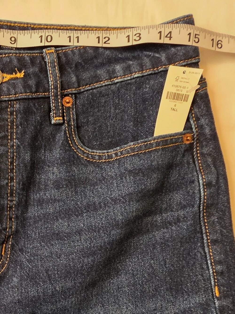 NWT Old Navy Extra High-Rise Sky-Hi Wide Leg Dark Wash Denim Jeans, Size 6 Tall - Picture 3 of 9